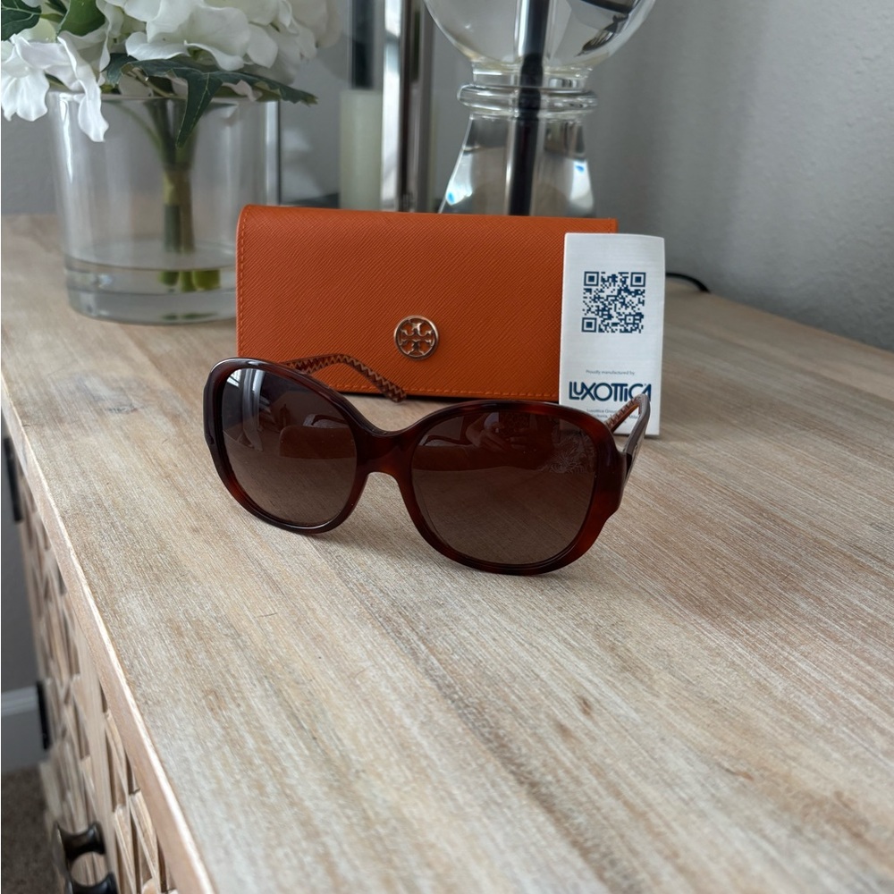 Tory Burch Brown Sunglasses with Orange Case